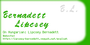 bernadett lipcsey business card